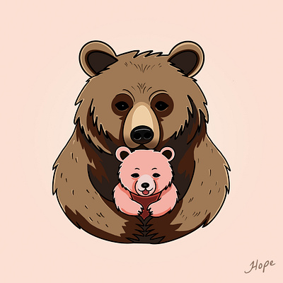 Mommy Bear Mascot Logo Design artwork bear branding character character design character illustration design digital art graphic design illustration logo logo design mascot mascot logo mascot logo design mommy bear