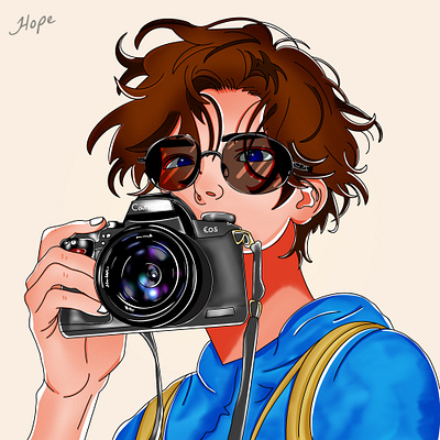 The Photo Tourist Boy Character Design anime anime boy art art illustration artwork character character art character design character illustration design digital art graphic design illustration
