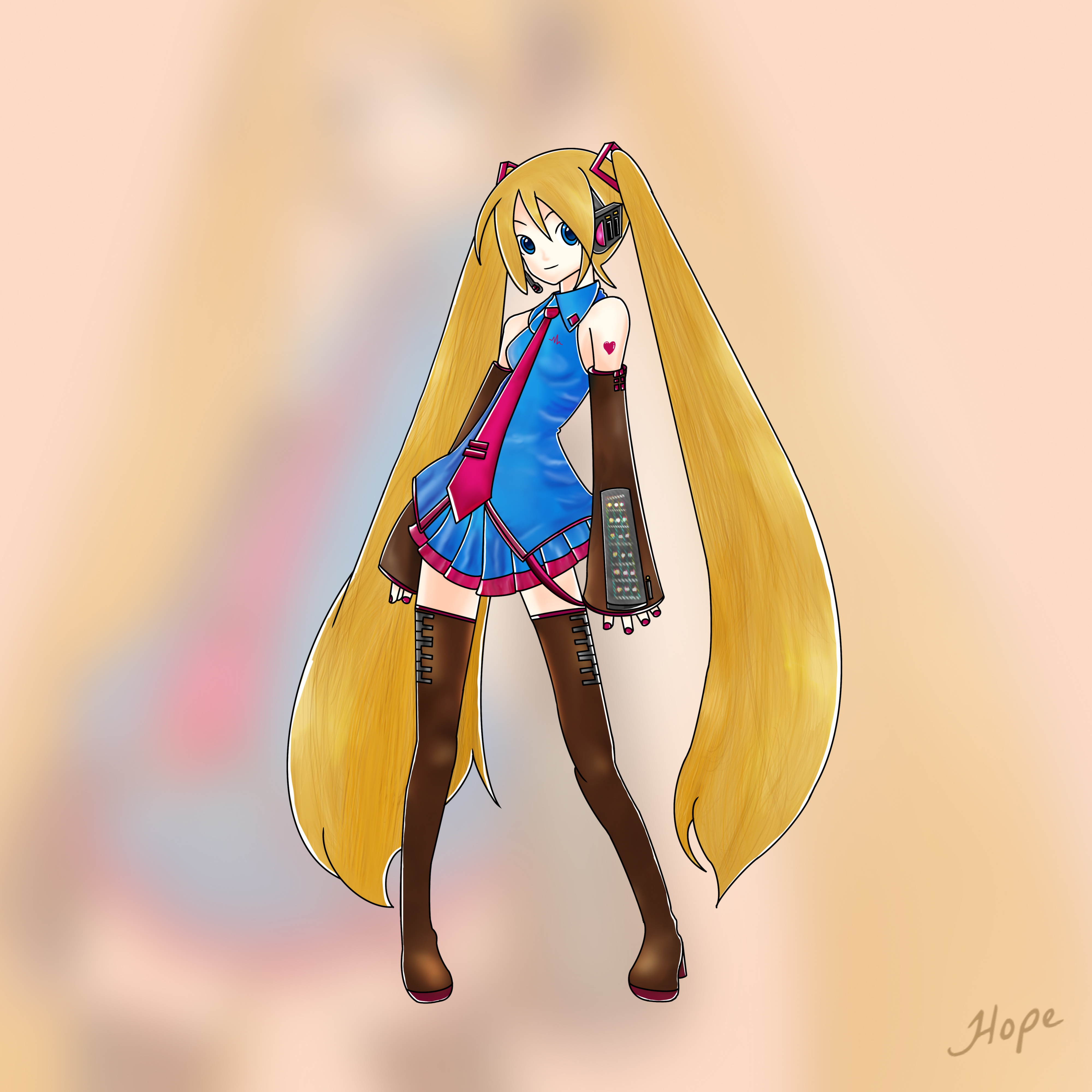 Blonde Hatsune Miku Character Design anime anime girl art artwork character character art character design character illustration design digital art graphic design hatsune miku illustration