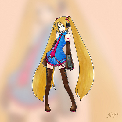 Blonde Hatsune Miku Character Design anime anime girl art artwork character character art character design character illustration design digital art graphic design hatsune miku illustration