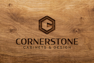 Cornerstone brand brand design branding brian white c cornerstone hexagon logo logo design shape wood