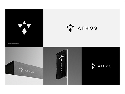 ATOS a branding design futuristic geometric graphic design initials logo modern vector