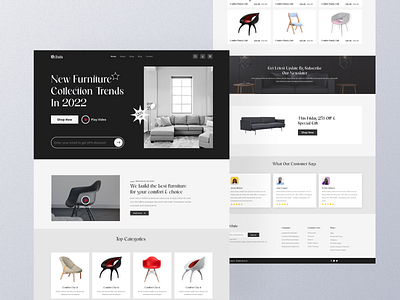 E-commerce website for furniture branding design furniture store landing page landing page design ui ui design uiux website design