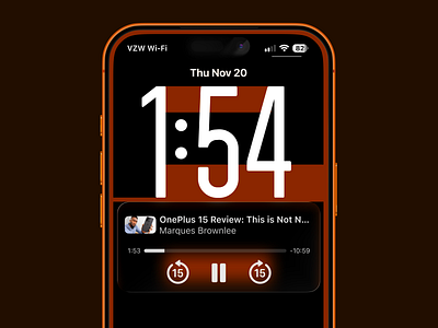 YouTube iOS Lock Screen Widget Feature Concept concept feature glass ios ios 26 iphone iphone 17 pro liquid glass lock screen simple skip spotify ui ux video widget youtube