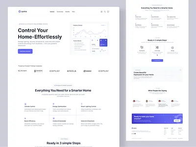 Home Automation UI — Light & Minimal Landing page ai automation control design designer figma iot landing page lights minimal product design saas smart home tech ui web app web design website