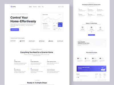 Home Automation UI — Light & Minimal Landing page ai automation control design designer figma iot landing page lights minimal product design saas smart home tech ui web app web design website
