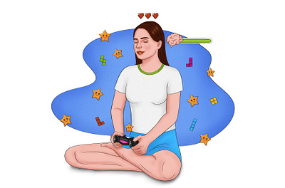 Gaming and Mental Health - Illustrated Article article digital art drawing editorial graphic design illustration