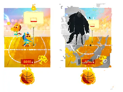 basketball game concept design game illustration