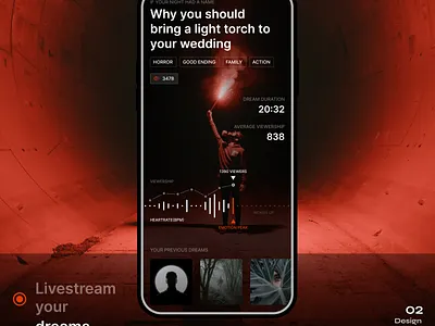 What if you could livestream your dreams ? application challenge curve dreams dystopia emotions fear live livestream mobile nightmares record sleep twitch ui ui challenge viewer viewership watch
