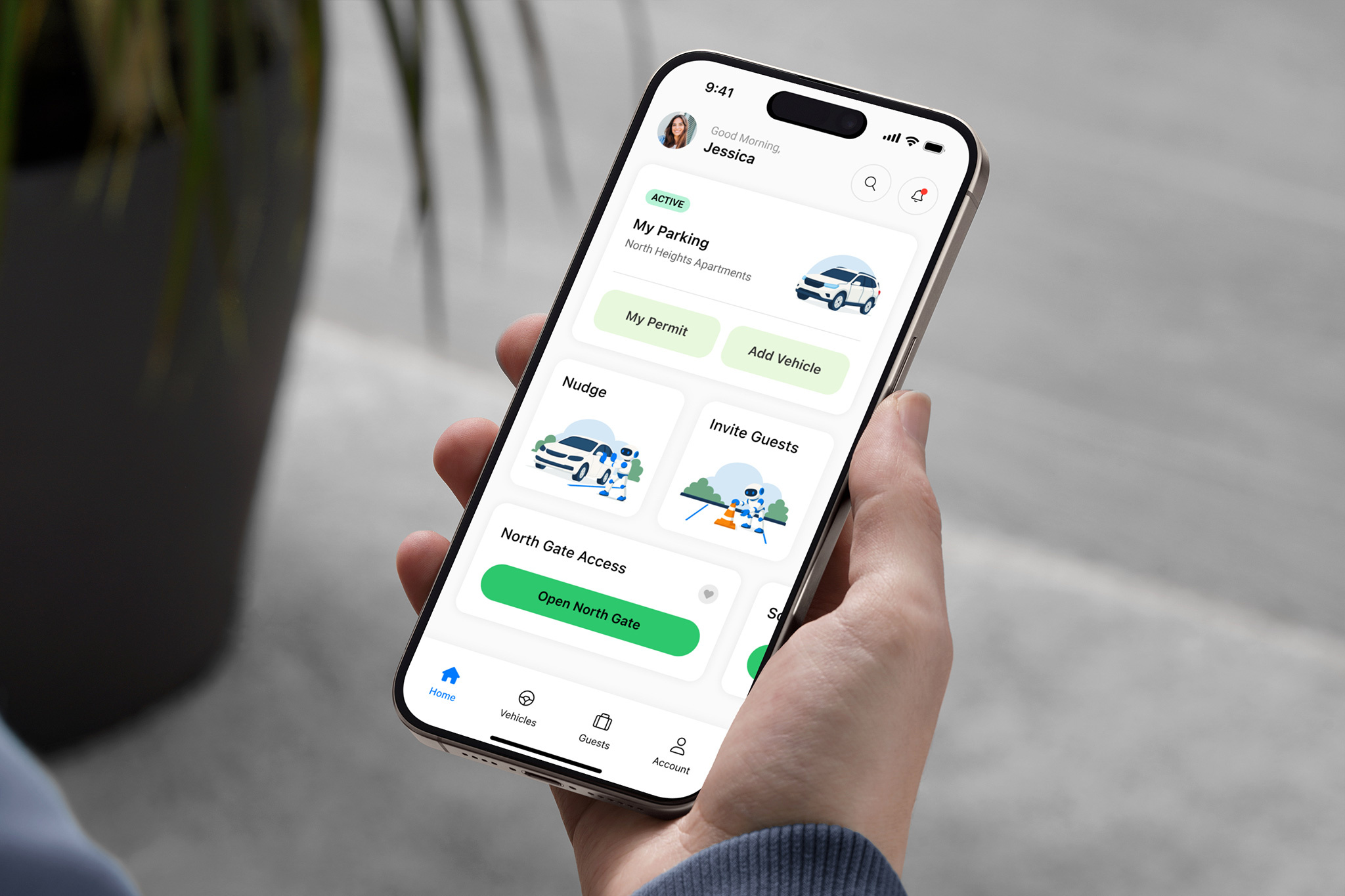 Mobile App for Parking Management home screen mobile app parking parking management ui