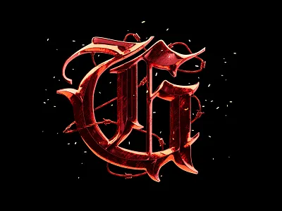 The gothic letter 3d barbed wire cgi cinema 4d gothic letter