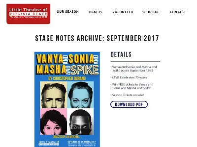 Little Theater of Virginia Beach Web Design 2 blue design development graphic design red theater web design web development wordpress