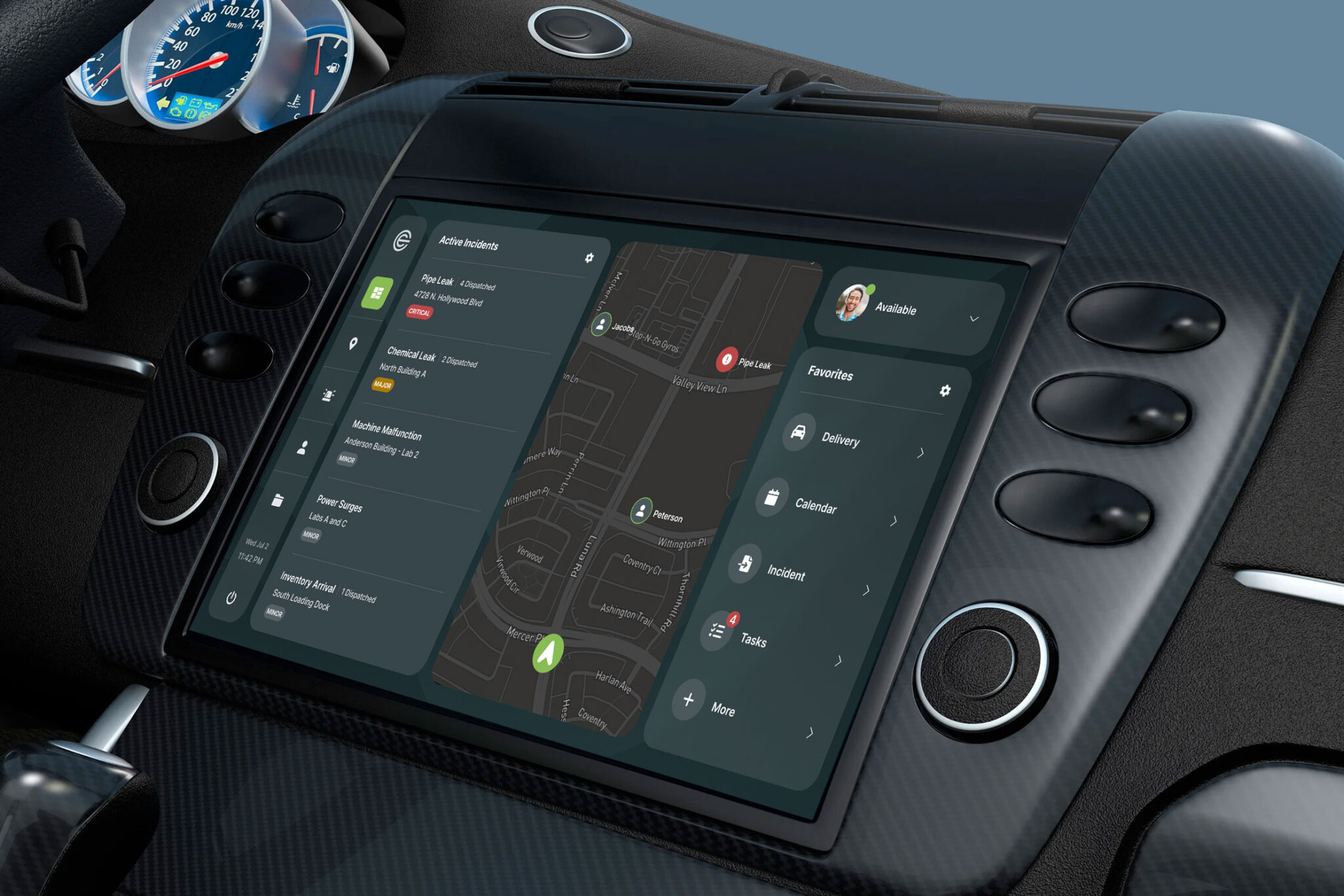 CarPlay App for Dispatched Units carplay dispatch gps infotainment maps transportation ui