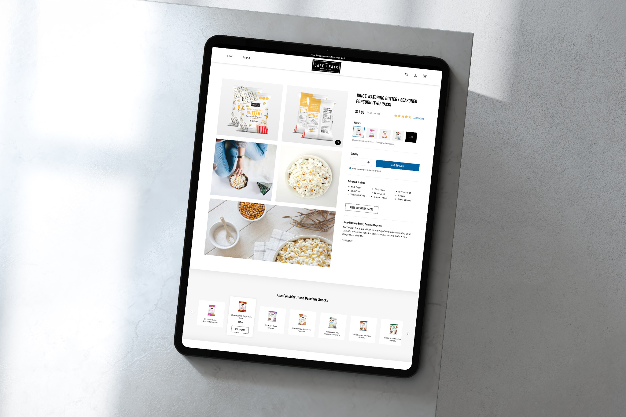 Redesigned Shopify Website clean ui ecommerce food ordering shopify website redesign