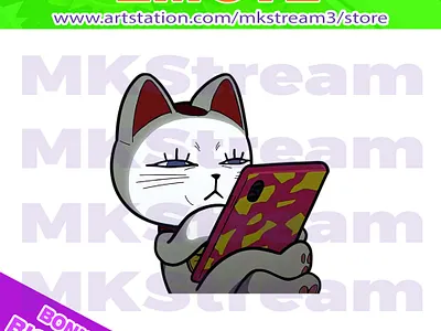 Stickers Emotes Dandadan turbo granny cat playing phone anime cat cute dandadan design discord emoji discord stickers emoji emote emotes hp illustration nenek turbo playing phone pussy stickers sub badge turbo baba turbo granny twitch emotes