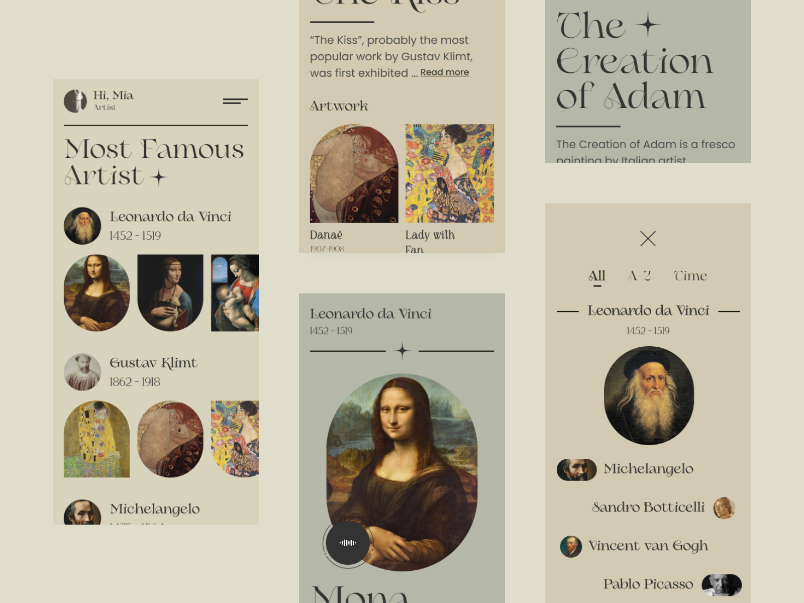 Art Gallery UI by Nick Buturishvili on Dribbble