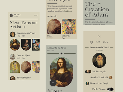Art Gallery UI art art gallery app artapp artist artmuseum artworld collection design gallery interface museum paint ui ux