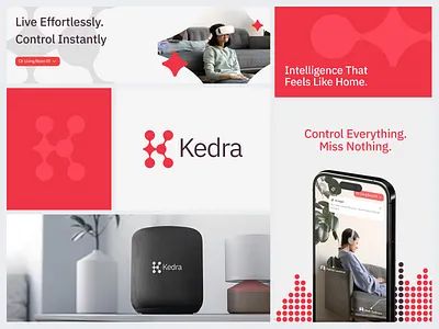 Kedra - Smart Home Mobile App Brand Identity app brandidentity branding design graphic design identitydesign livinglogo logo smarthomelogo ui