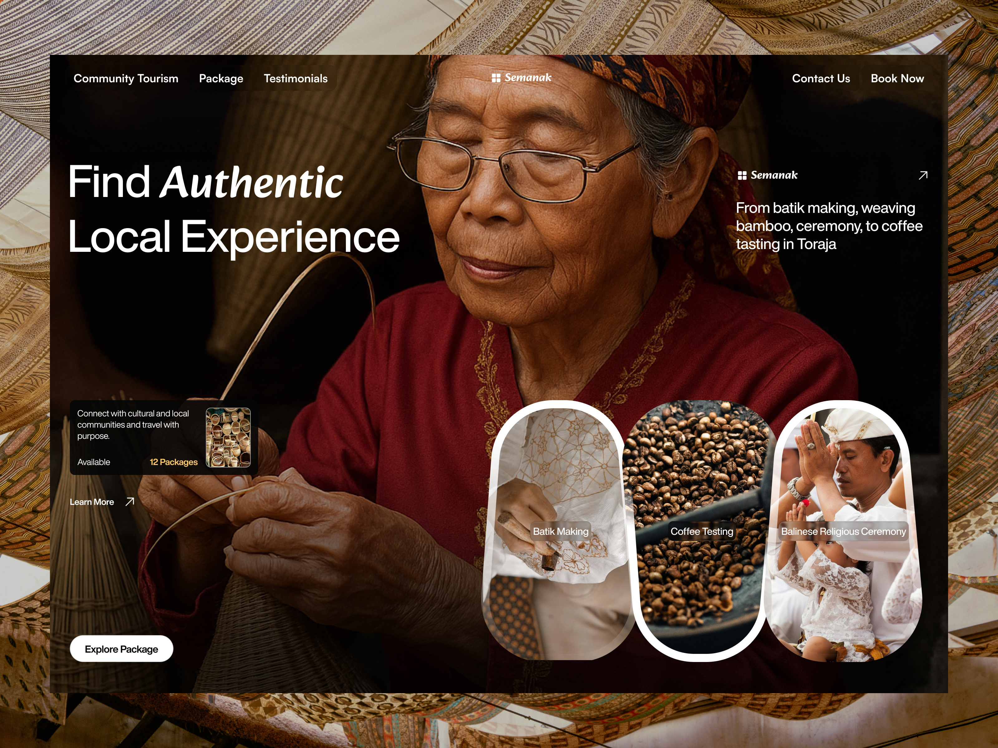 Semanak Authentic Art Traditional Travel Package Agency agency art authentic branding community company design elementor farming landing page traditional travel ui webflow website wordpress