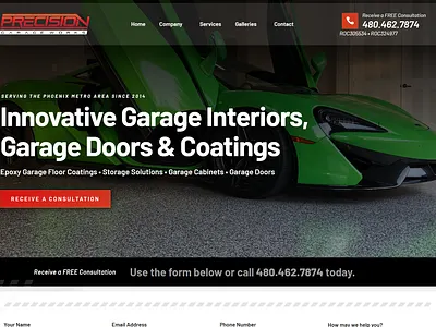 Garage Company Web Design branding garage repair logo web design wordpress