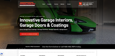Garage Company Web Design branding garage repair logo web design wordpress