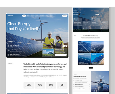 Solaris - Solar Energy Landing Page clean design eco electricity energy home landing page minimal new energy renewable energy solar solar panel solar website ui web design website