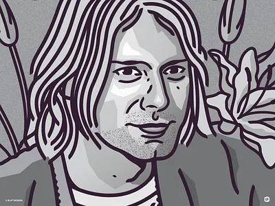 Kurt Cobain art artwork design digital illustration graphic design illustration portrait poster tribute