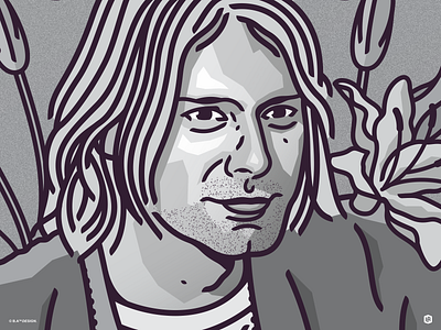 Kurt Cobain art artwork design digital illustration graphic design illustration portrait poster tribute