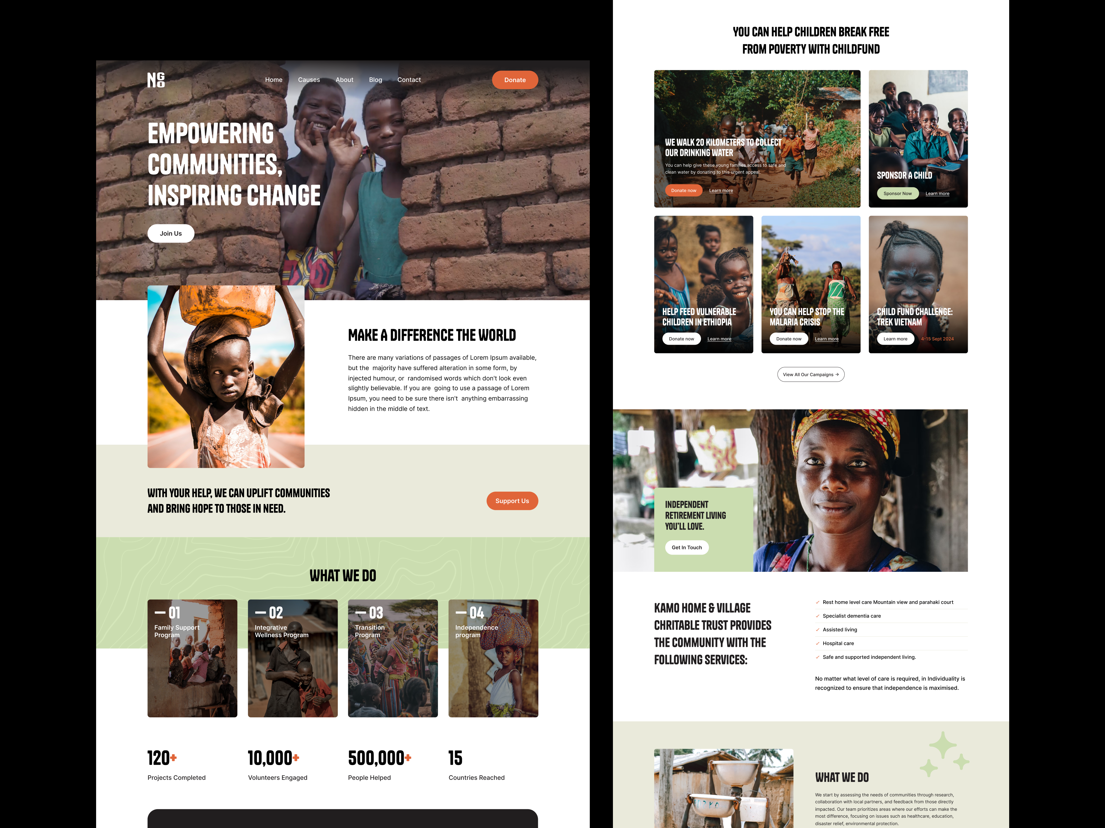 Empowering Communities — NGO Landing Page Concept casestudy charity fundraising herosection landingpage ngo nonprofit uidesign ux webdesign