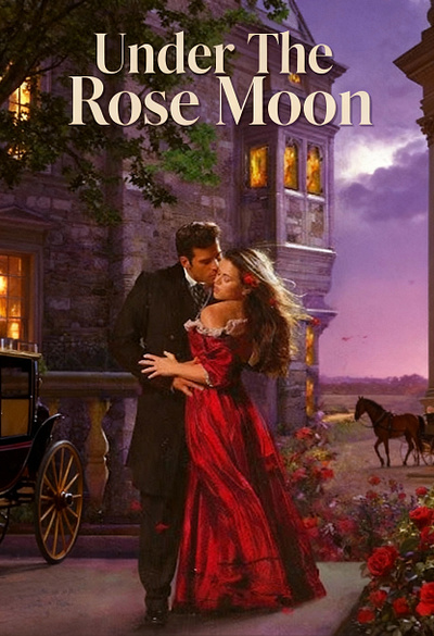 Under The Rose Moon cover art work graphic design historical romance regency