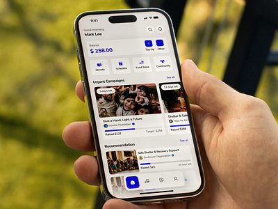 HaeFund - Charity Mobile App app design app ui application charity app charity mobile app clean crowd funding design donation donation app donation planner funding funding app fundraising ios app mobile app ngo non profit ui user interface