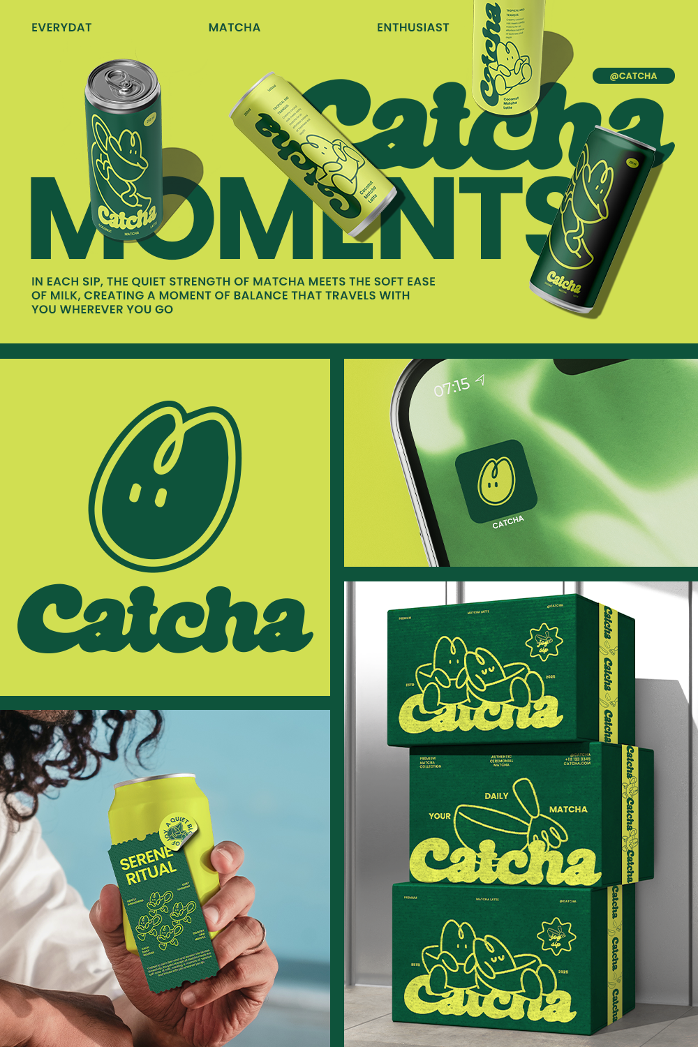 Matcha Playful Brand Identity brand identity branding cartoon design digital art fnb food illustration logo ui