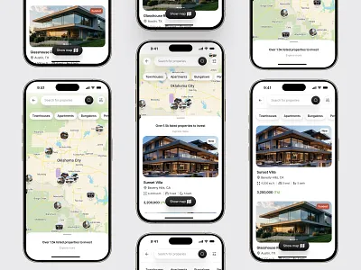 Properties listing Mobile view design 🏡 application design cleanuidesign housingtechdesign landing page mapview mobilefirstdesign modernmobile productdesign propertymarketplace realestate realestateappdesign realestateplatform realestatewebdesign responsive design responsive landing page ui design uiuxdesign ux ux design webappdesign