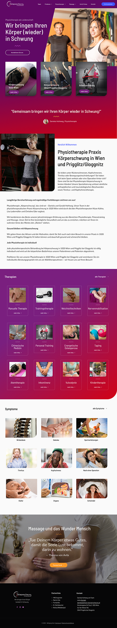 Physiotherapie Körperschwung - Figma redesign (draft) figma ui