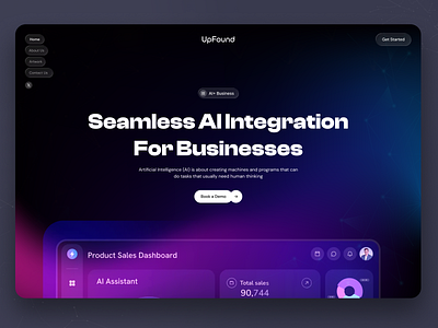 AI Website Design ai ai header ai landing page ai website artificial intelligence design futuristic website header hero header hero image home page landing page landing page design minimal typography ui web web design website