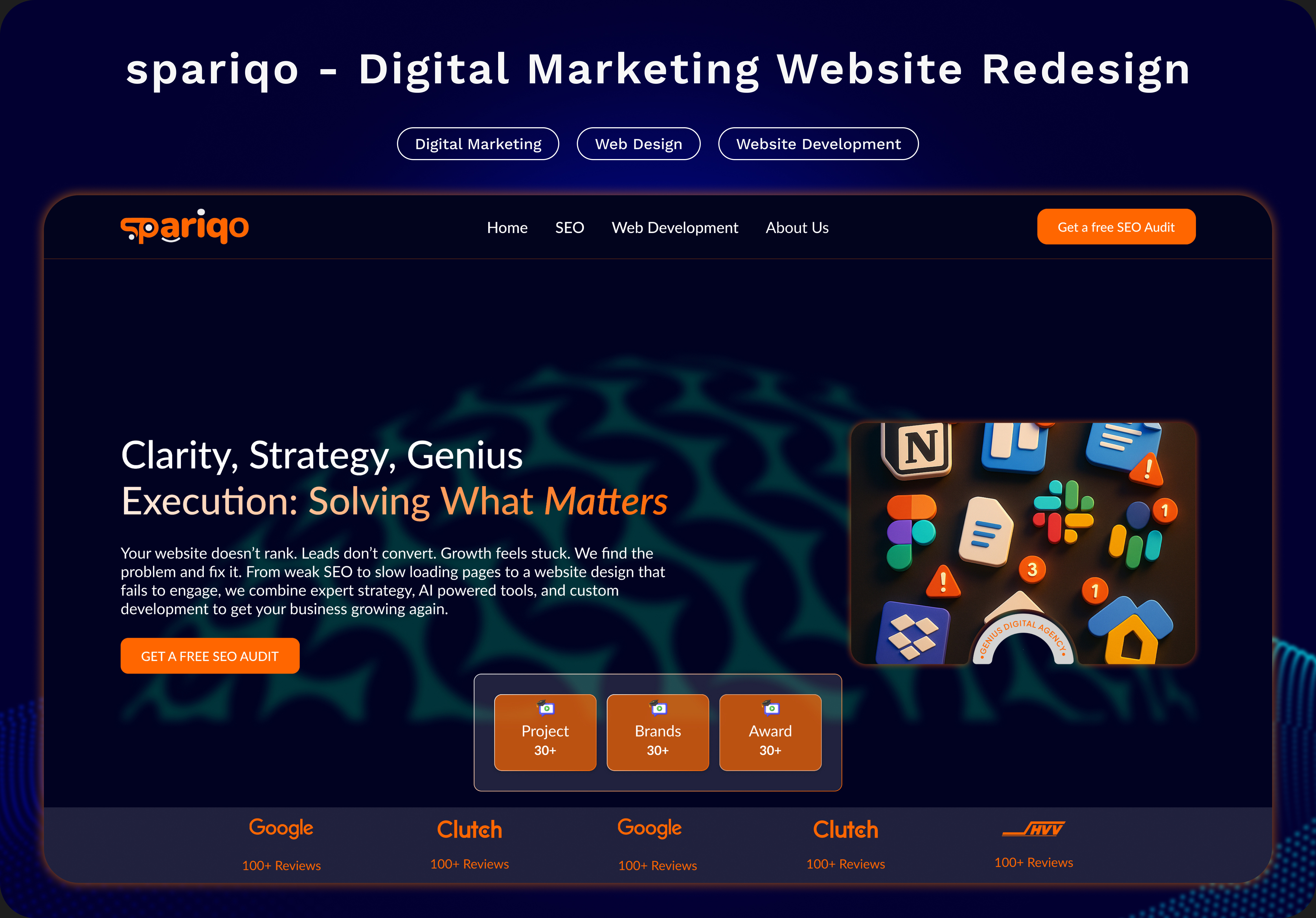 spariqo - Digital Marketing Agency Website Design agencywebsite cleanui dailyui darkwebsite design digitalmarketingwebsite herodesign landingpage minimaldesign trendui ui uidesign webdesign websitedesign