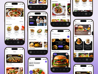 White-Label Food Mobile App Redesign Concept add cart best app design best food app design burger courier delivery delivery service dinner discover fast food food and drink food delivery mobile app food order meal app ui menu mobile app order food restaurant app salad uiux
