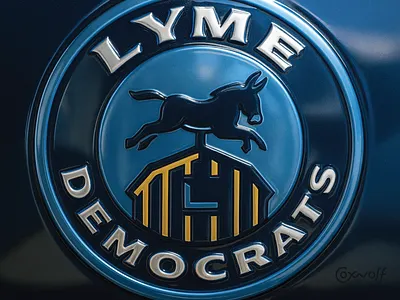 Lyme Democrats - Identity Design badge branding custom logo democrats donkey emblem farm graphic design identity illustration logo logo design logo designer logos metal political print product design rural ui
