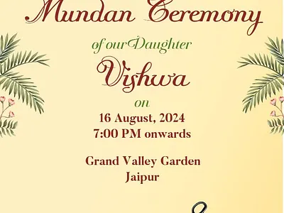 Colorful Mundan Ceremony Invitation Templates in English ceremony invitation mundan templates