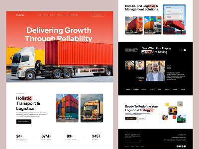 Logistics Service Website Design cargo cargotransport landing page landingpagedesign logisticsdesign logisticswebsite pixelean service service landing page shipmentweebsite shipping transport transportui truckingdesign ui uidesign uiux uxdesign web design websitedesign