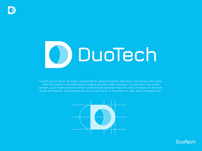 D letter logo agency blue branding business clean company concept d idea letter lettermark logo minimal modern shadow shop simple startup tech technology