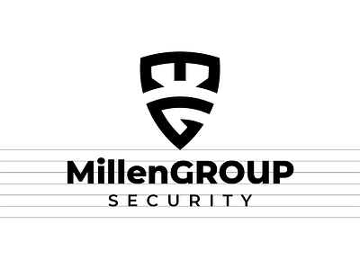 Millen Group Security | MG monogram in a shield shape brand corporate defense design geometric identity industrial logo mahamadhesien mark minimal modern monogram professional protection safe security shield strong tactical