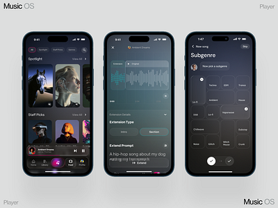 Spotlight dashboard design homepage illustration interface ios iphone mobile music os song sound