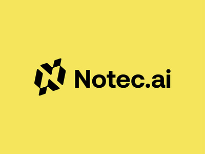 Notec.ai logo abstract mark ai logo ai startup bold design brand identity clean design creative direction dribbble showcase edgy branding futuristic branding geometric logo logo design logo inspiration minimal logo modern logo neural network startup identity tech branding visual identity yellow and black