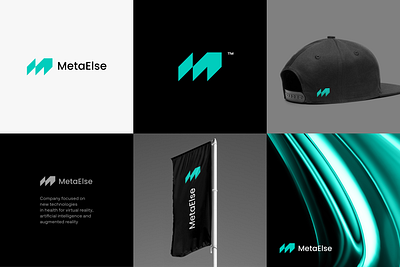 MetaElse bold brand identity branding design futuristic geometric graphic design initials logo m modern vector