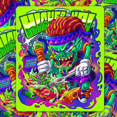 Illustration Design for Tshirt : Higher Up! art artwork branding cartoon characterdesign colorfull illustration tshirt tshirtdesign