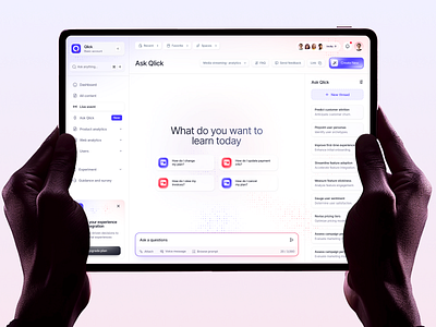 Qlick- AI Driven business intelligence platform abapplication ai business dashboard design designer intelligence trendy ui user interface ux web webapp webapps webdesign website