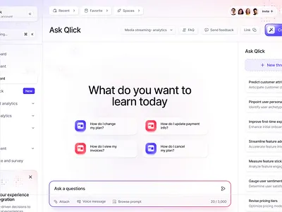 Qlick- AI Driven business intelligence platform abapplication ai business dashboard design designer intelligence trendy ui user interface ux web webapp webapps webdesign website