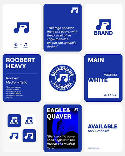 Eagle and Quaver Logo Design for Purchase anhdodes bird branding design eagle eagle logo icon logo logo design logo designer logodesign logomark minimalist logo music music logo quaver symbol