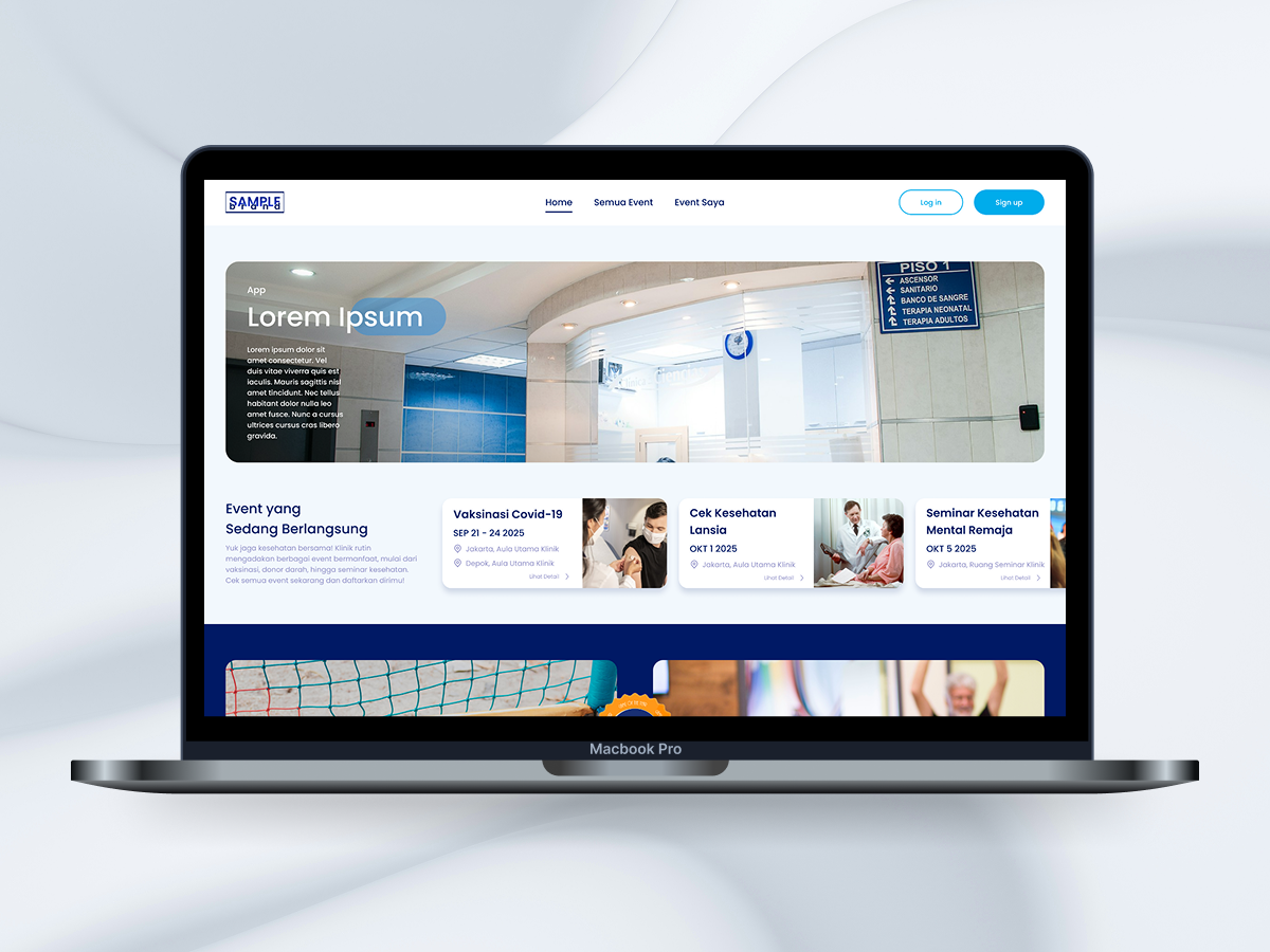 Event Portal Website booking event reservation ui website